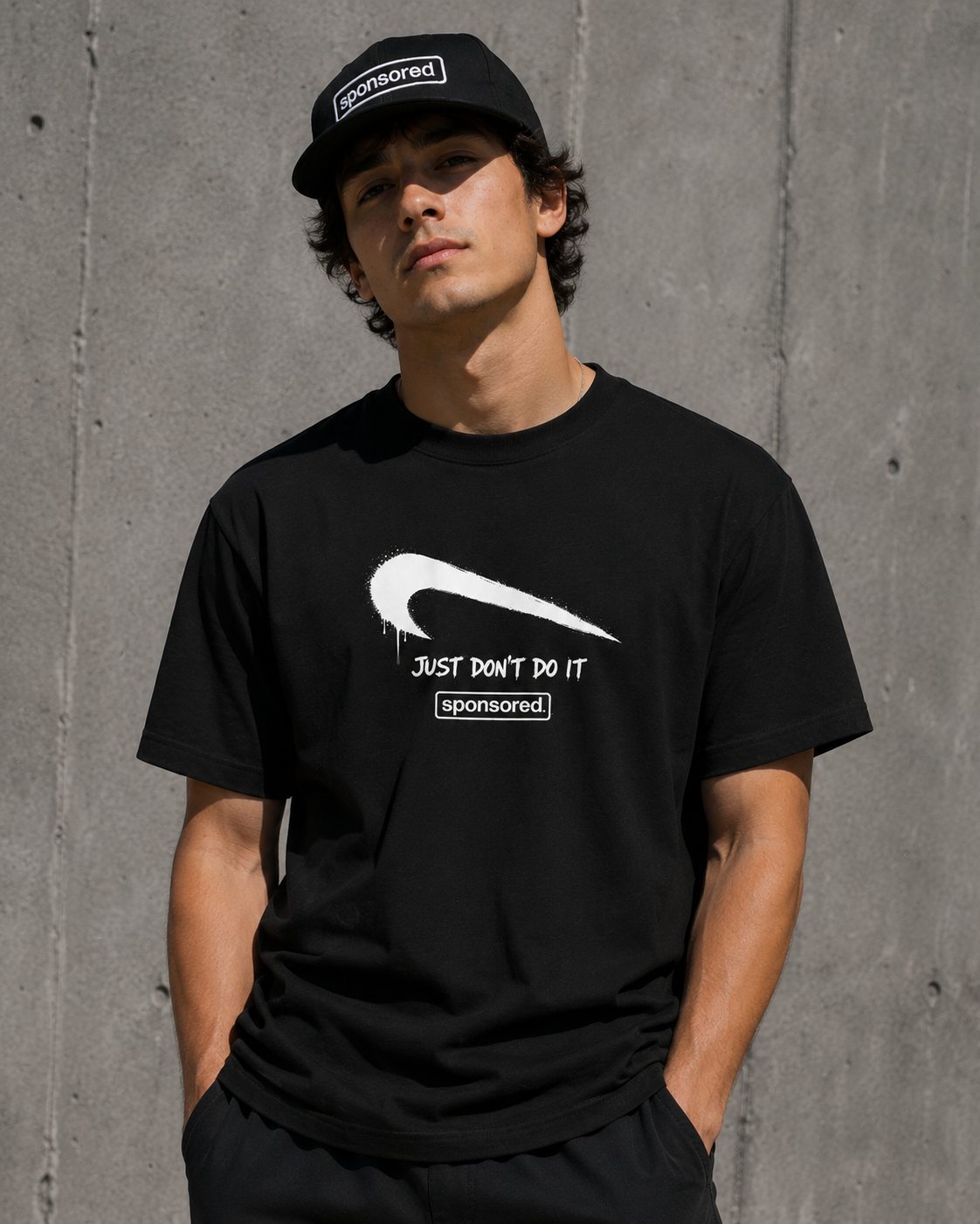 JUST DON'T DO IT Tee on model
